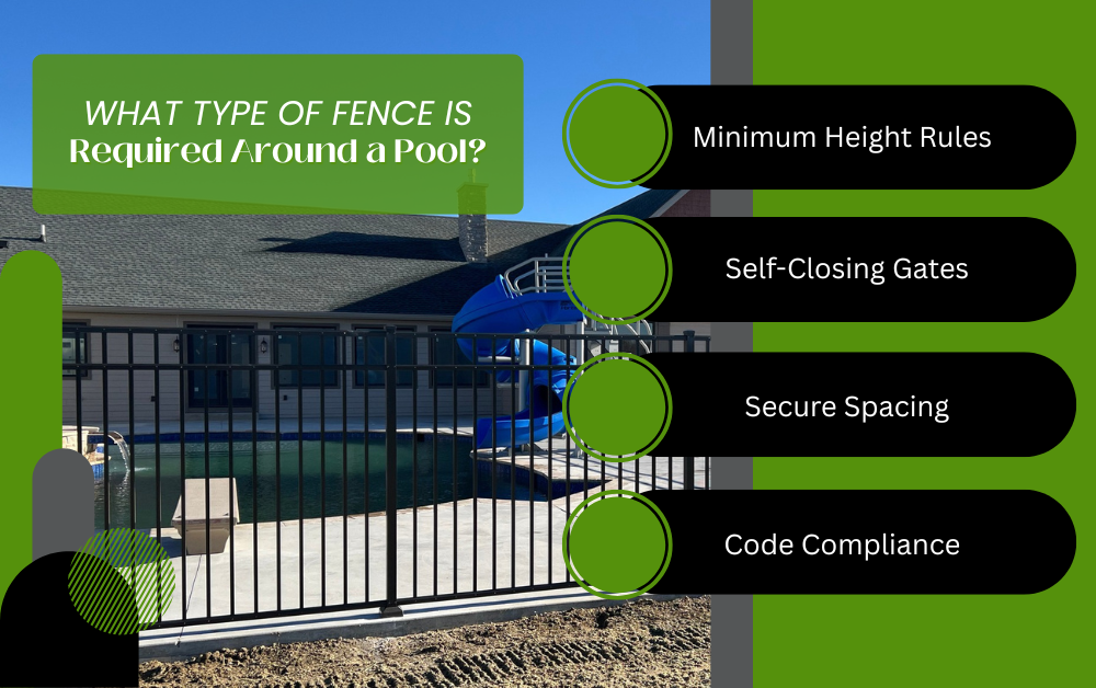 what type of fence is required around a pool infographic